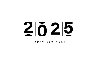 2025 Happy New Year greeting card design