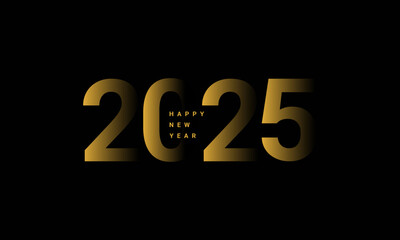 Luxury happy new year 2025 vector design.