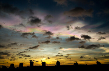 Nacreous clouds - also known as Rainbow clouds or Mother-of-Pearl clouds - are a rare type of cloud...