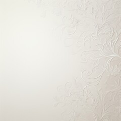 White soft pastel color background parchment with a thin barely noticeable floral ornament, wallpaper copy space, vintage design blank copyspace