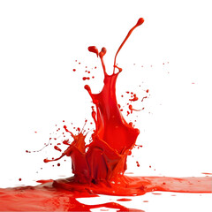 Splash of liquid red Design colour Use studio lighting to strike. White background with a blob of colour 