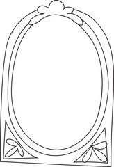 Hand drawn mirror transparent background.
