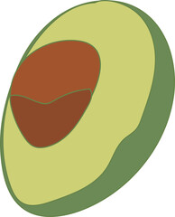 Cartoon avocado transparent background.
