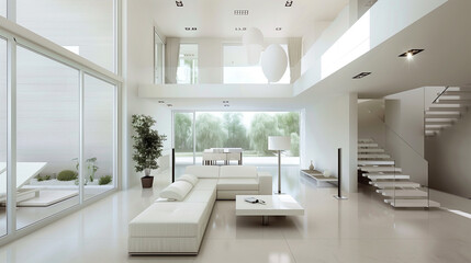 Minimalist interior design of modern living room. Design of a modern living room. Contemporary living space mockup.
