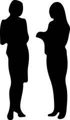 Silhouette of a woman and child in elegant pose