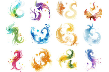 Fototapeta premium Shimmering, ethereal symbols floating in mid-air, their meanings shrouded in mystery.