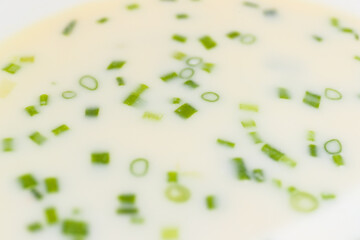 Cold soup on a vegetable basis (Okroshka) before drinking