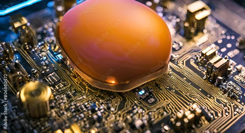 Aufkleber gpt glowing brain on circuit board concept of ai and technology
