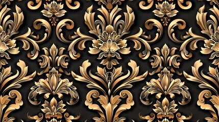 Damask pattern wallpaper