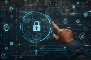 Secure business networks and data privacy with HTTPS and padlock measures, integrating API and OAuth to defend against malware in the digital realm.