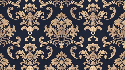 Damask pattern wallpaper