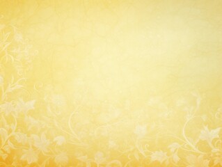Yellow soft pastel color background parchment with a thin barely noticeable floral ornament, wallpaper copy space, vintage design blank copyspace for design