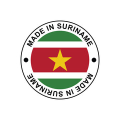 Made in Suriname Stamp Vector template on white background