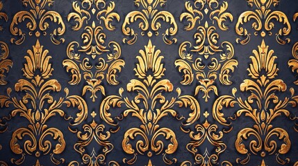 Damask pattern wallpaper