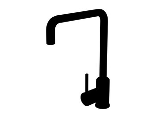 Kitchen faucet silhouette vector art