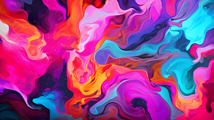 Fototapeta premium abstract white alchemy liquid pattern bright neon colors geometric pattern graphics poster background