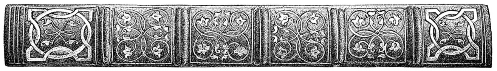 Leather book spine made in Majori style. Early Renaissance. Publication of the book "Meyers Konversations-Lexikon", Volume 7, Leipzig, Germany, 1910