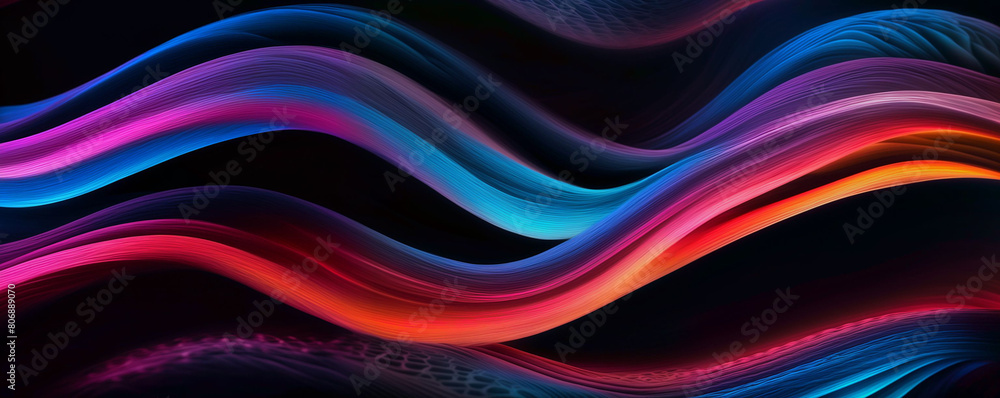 Aufkleber this image features a colorful abstract painting with wavy brushstrokes in a rainbow of colors - gen