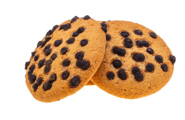 cookies with chocolate drops isolated