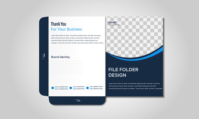 Corporate presentation business file folder template design