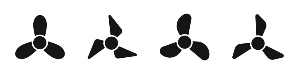 Fan icons. Fan ventilator, propeller vector icons. Cooling fan symbols