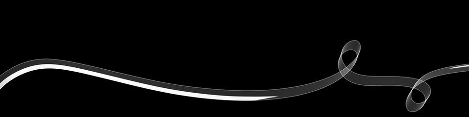 abstract blue line wave  black background.and curved caligraphic line strip.