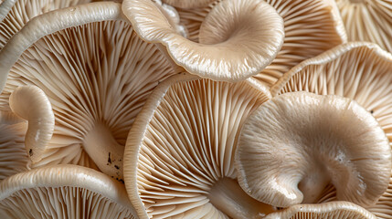 Oyster mushrooms Pleurotus Closeup - obrazy, fototapety, plakaty