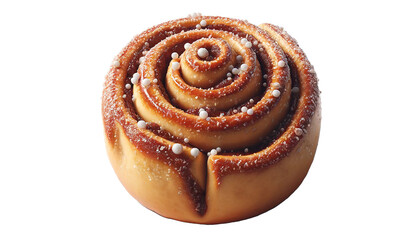 Fototapeta premium Sweet tasty bun isolated on white . swedish bun 