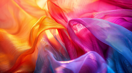 Vibrant Fabric Fluttering in the Wind: A Kaleidoscope of Colors and Movement