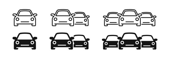 Car silhouettes set. Car symbols. Car front view icons. Car icons. Car vector