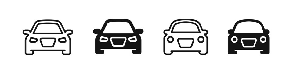 Car symbols. Car front view icons. Car iconsv