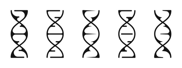 DNA icons set. DNA symbols.