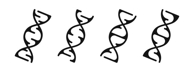 DNA icons set. DNA symbols. Dna helix. Deoxyribonucleic acid