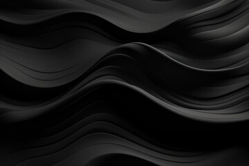 Black abstract wavy pattern in black color, monochrome background with copy space texture for display products blank copyspace for design text photo