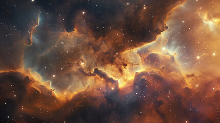 Majestic Nebula: A Cosmic Wonder of Space with a Vast Interstellar Cloud and Numerous Stars