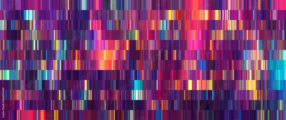 Aufkleber geometric futuristic digital pattern with flat neon colored lines. many thin colorful stripes in the