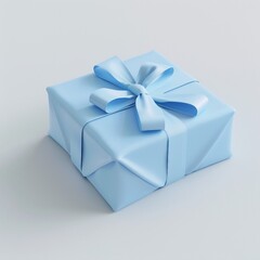 cute Wrapped Gift, 3D render, white background, generative AI