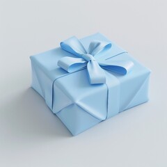 Obraz premium cute Wrapped Gift, 3D render, white background, generative AI