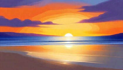 Digital-Painting-Serene-Sunset-Over-A-Calm-Beach-C (5)