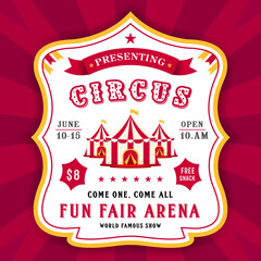 Retro circus poster, Circus invitation, Fun fair © GraphicStudio