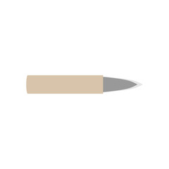 Saba-saki or Sabasaki, Japanese kitchen knife flat design vector illustration isolated on white background. A traditional Japanese kitchen knife with a steel blade and wooden handle.