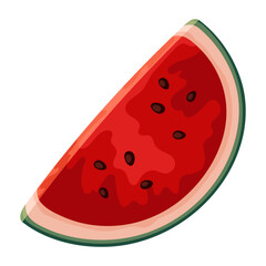 Watermelon simple illustration. Ripe juicy fruit. Bright cartoon vector flat clipart