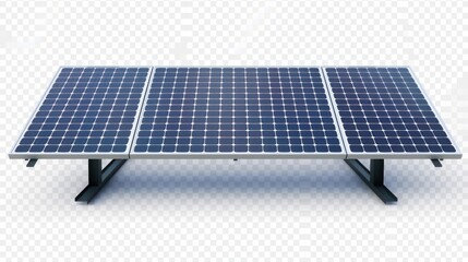 Set of PV installer with solar panels isolated on transparent background.