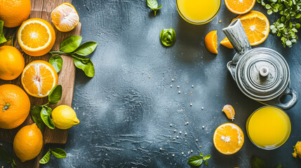 Freshly squeezed allure: droplets sparkle, enticing with the crisp, invigorating taste of orange juice