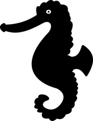Cartoon seahorse silhouette