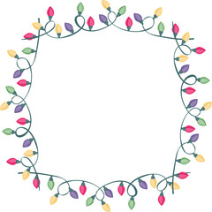 Christmas wreath illustration on transparent background.
