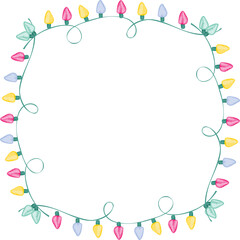 Christmas wreath illustration on transparent background.
