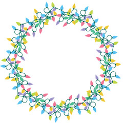 Obraz premium Christmas wreath illustration on transparent background. 