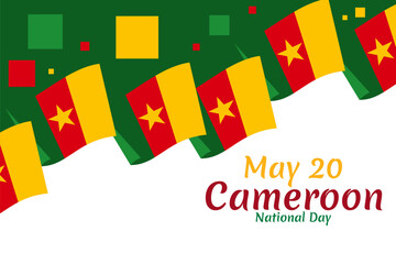 May 20, National Day of Cameroon vector illustration. Suitable for greeting card, poster and banner.