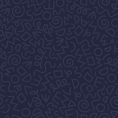 Hand drawn abstract seamless pattern, doodle background, simple style - great for textiles, banners, wallpapers, wrapping - vector design